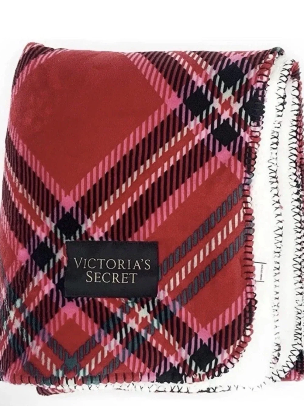 Victoria’s Secret Cozy Plush Plaid Blanket ~ 50” x 60”